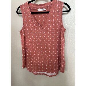 Max Jeans Womens Pink Tank Top Small sleeveless v-neck pullover Cotton Geometric